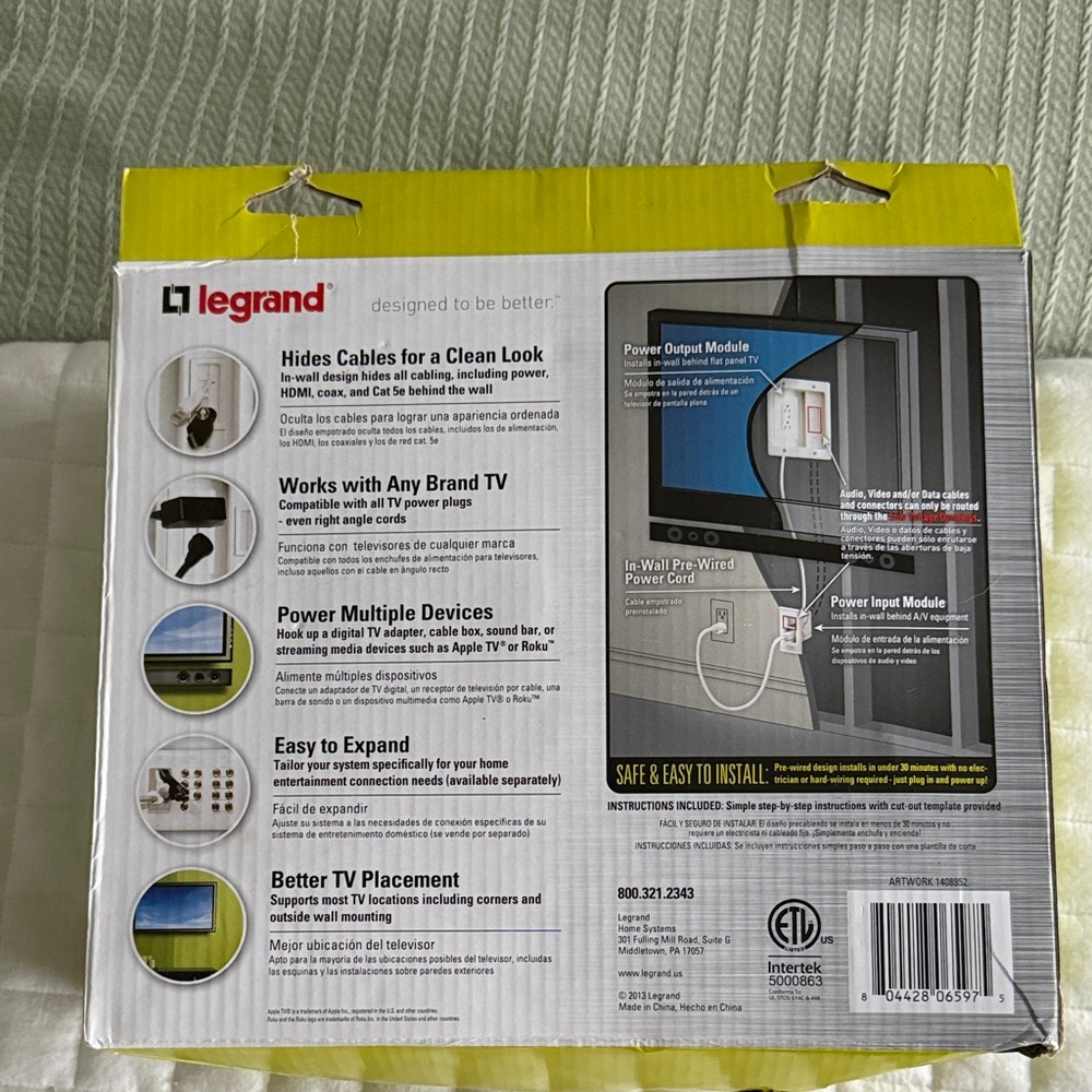 Legrand In-Wall TV Power Kit - Picture 2 of 4